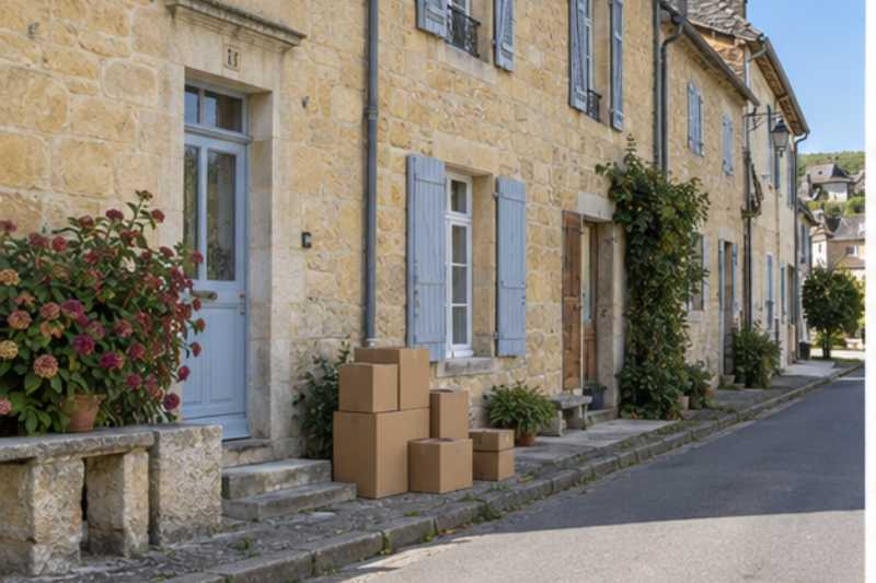 Cartons sur l usoir devant une maison lorraine
